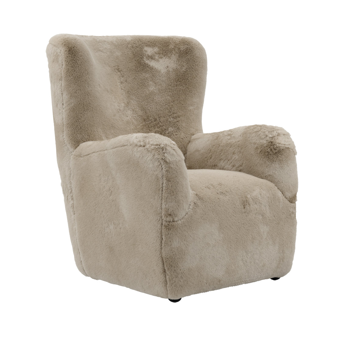 Bear Coyote Taupe Faux Fur Accent Armchair